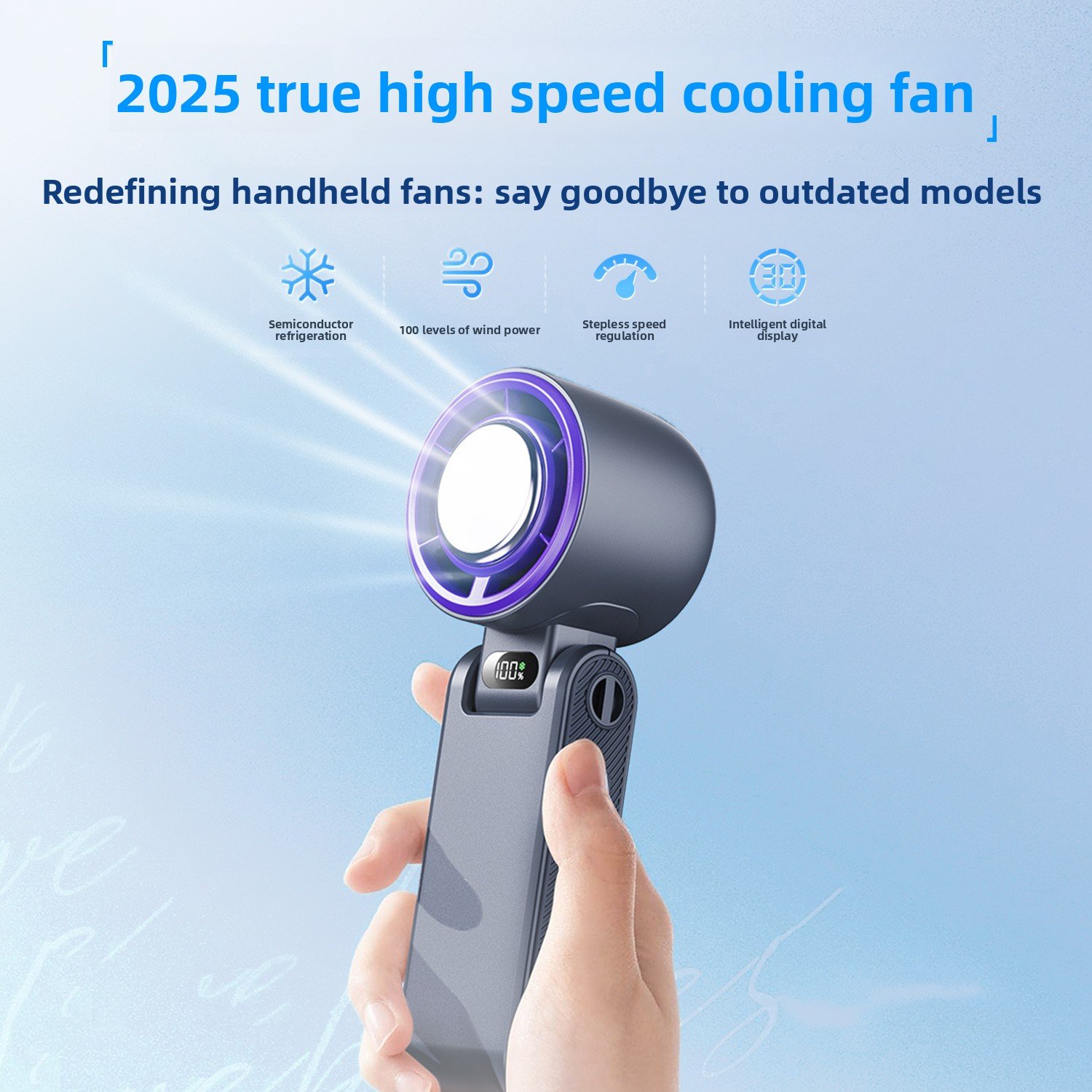 Portable Folding Rechargeable Mini Fan for Cross-border Sales - Image 2