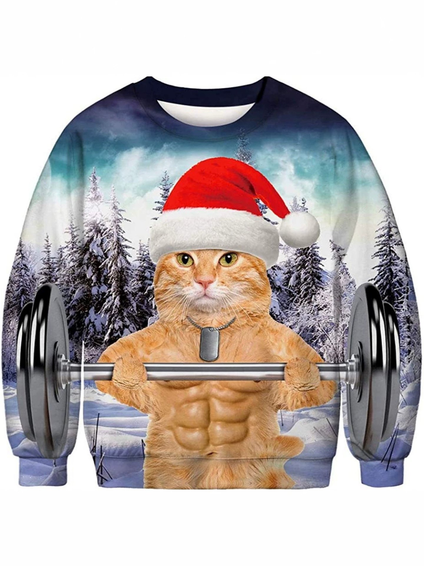 Round-neck pullover hooded sweatshirt